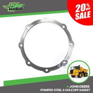 John Deere Stamped Steel 8-Hole DPF Gasket (RED GE11003 / OEM MIU802749)