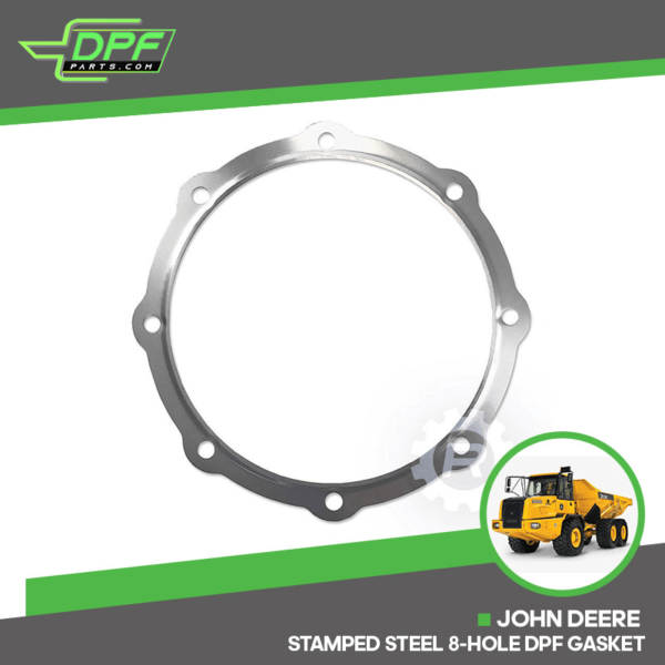 John Deere Stamped Steel 8-Hole DPF Gasket (RED GE11003 / OEM MIU802749)