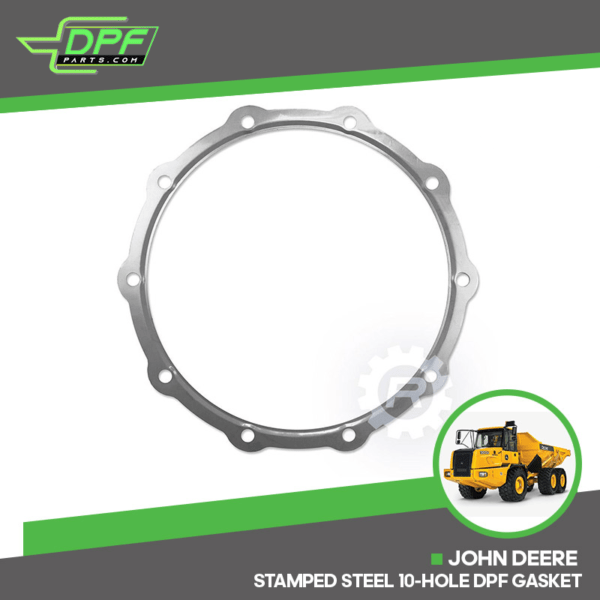John Deere Stamped Steel 10-Hole DPF Gasket (RED GE11004 / OEM MIU802868)