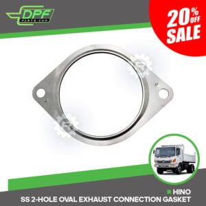 Hino SS 2-Hole Oval Exhaust Connection Gasket (RED G01301 / OEM 17173-E0090)
