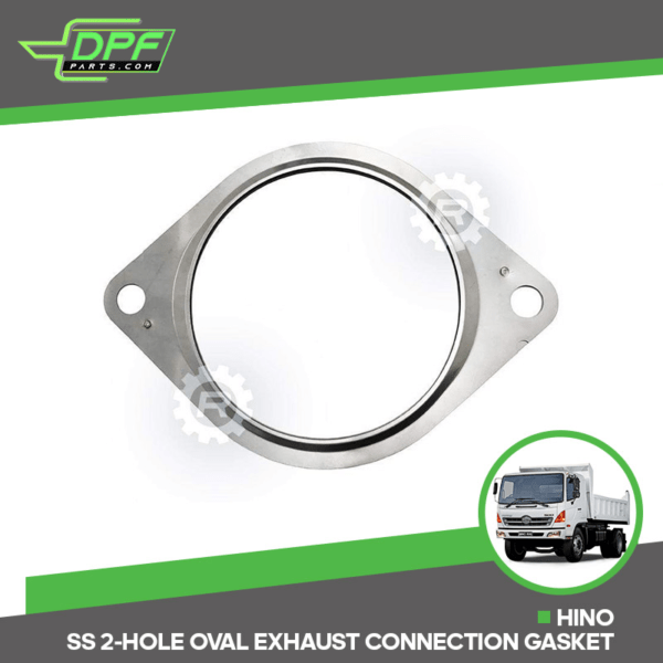 Hino SS 2-Hole Oval Exhaust Connection Gasket (RED G01301 / OEM 17173-E0090)
