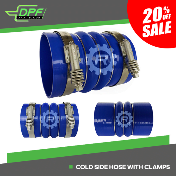 Cold Side Hose with Clamps CAC Hoses (RED RLC4006)