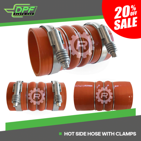 Hot Side Hose with Clamps CAC Hoses (RED RLH4506)
